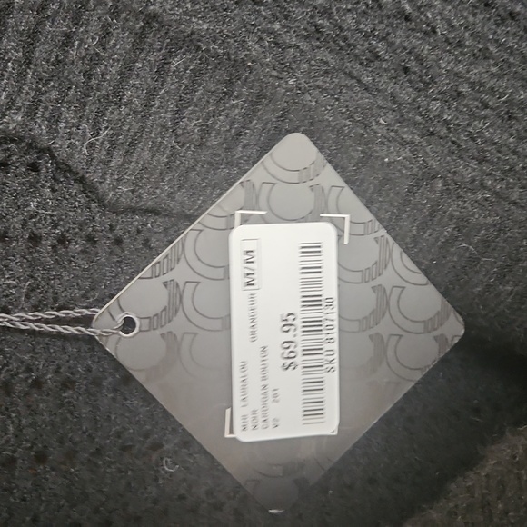 Black cardigan with rhinestone button - Picture 2 of 5